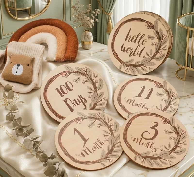 Wood Milestone & Memory Gift Set